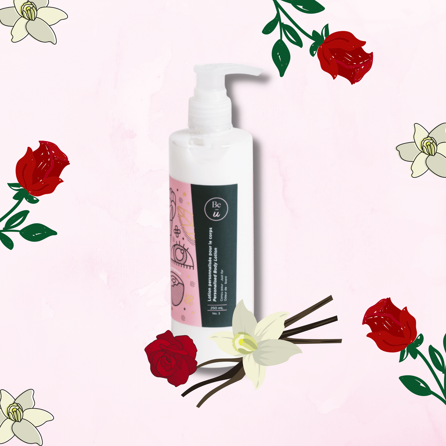 Lotion St-Valentin-Rose & vanille
