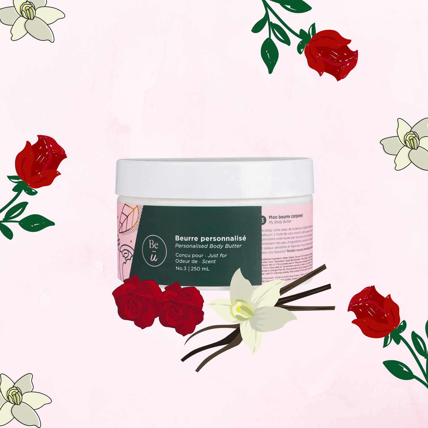 Beurre corporel St-Valentin-Rose & vanille