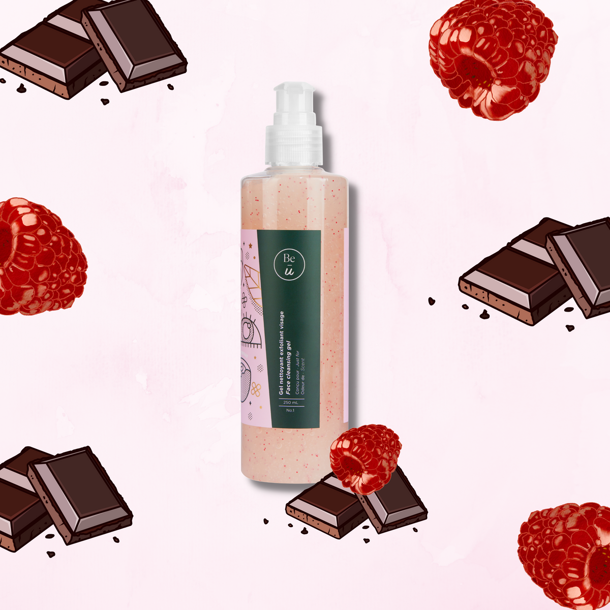 Gel nettoyant St-Valentin-Framboises & chocolat