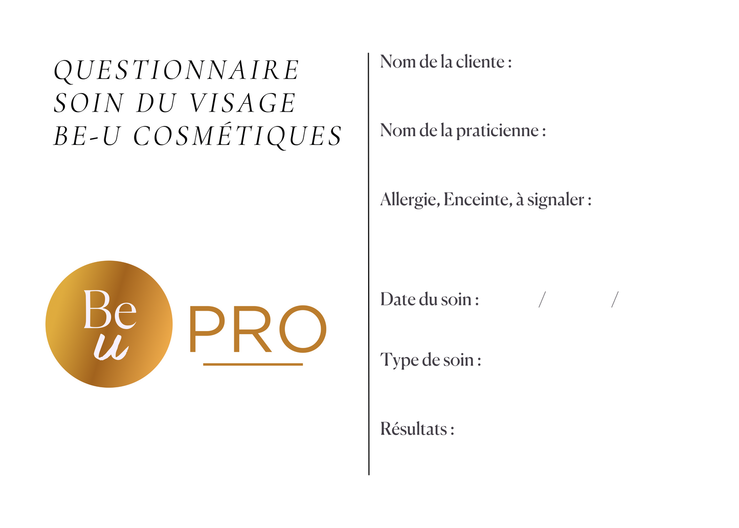 Questionnaire de soins