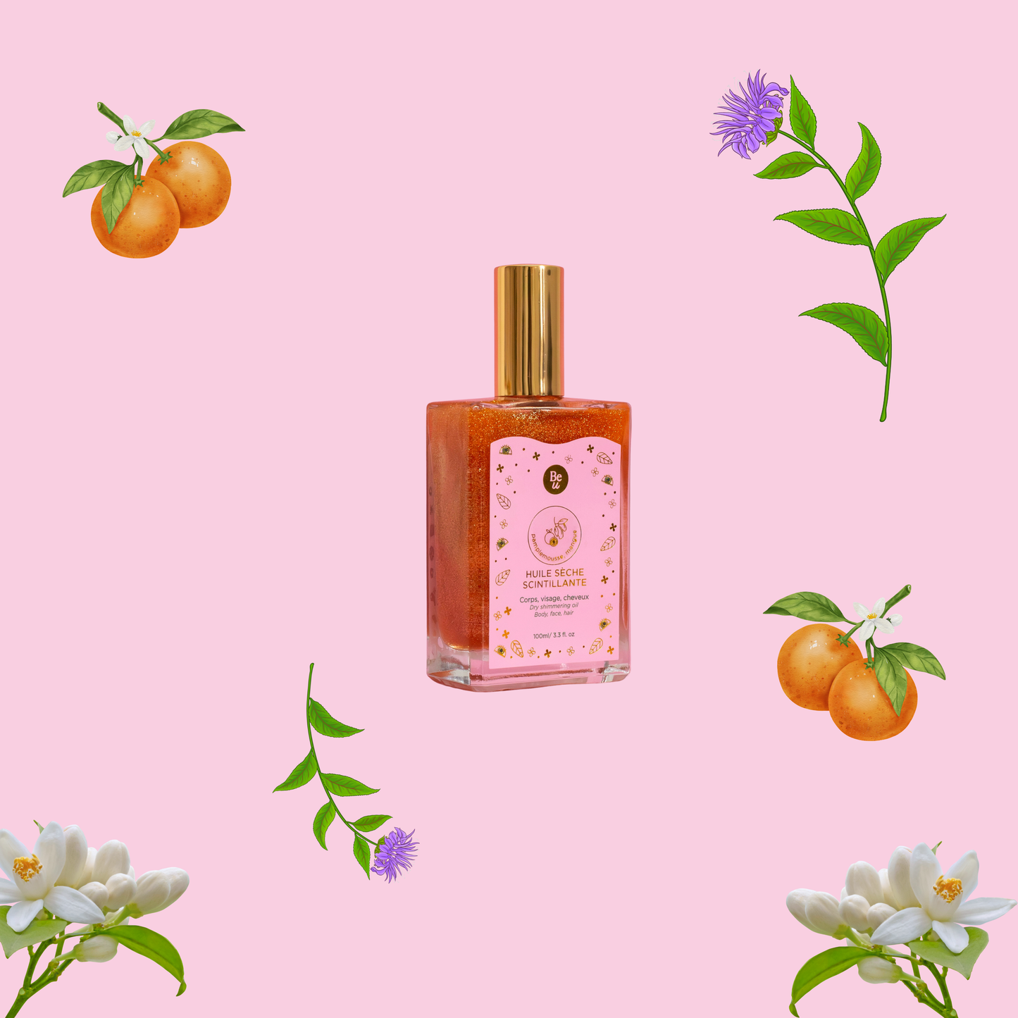 Huile sèche scintillante 100mL - Senteurs printemps/été
